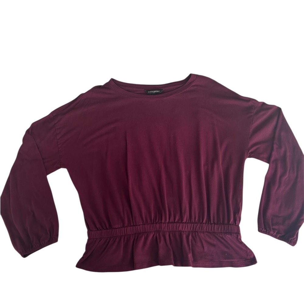 Banana Republic Burgundy Top  with Gathered Waist